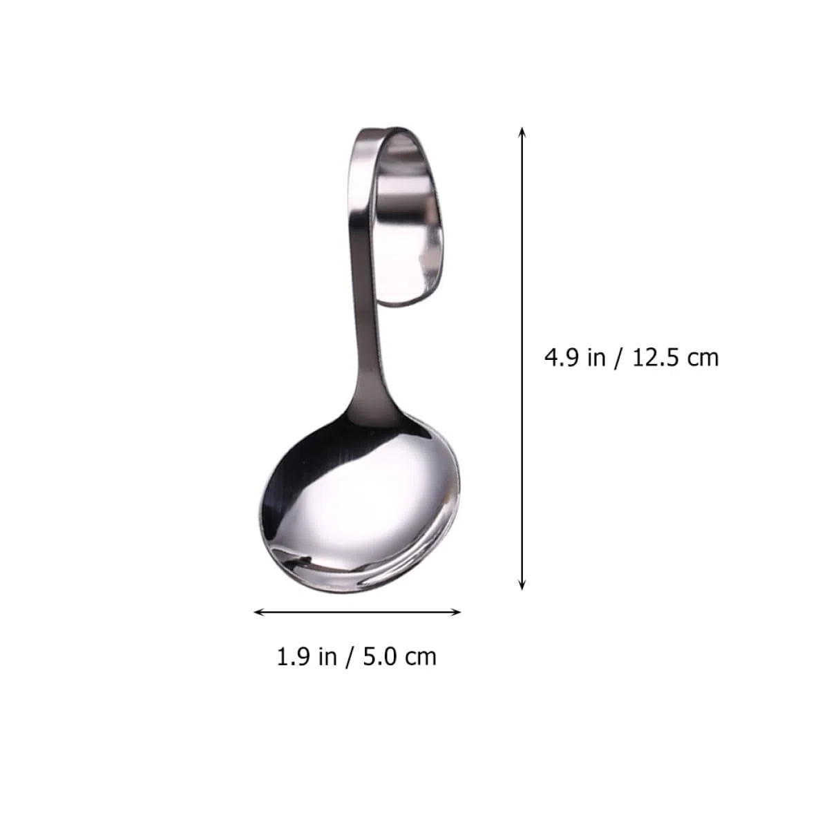 Alipis 6 Cucchiai Manico Curvo in Acciaio Inox Set per Dessert e Insalata Paletta Curva per Servire in Ristoranti e Casa