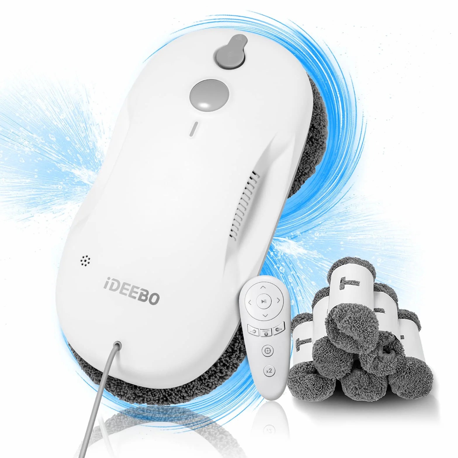 S500 Robot Limpiacristales, Limpiacristales Eléctrico con Chorro Automático, Tanque de Agua de 80ml, Potente Succión 3800Pa, Limpiacristales con Control Remoto