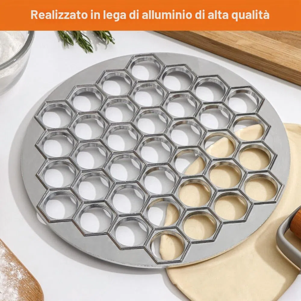 Stampo per Pelmeni, 37 Fori Stampo Gnocchi, stampo per Ravioli in Lega di Alluminio, Macchina per Ravioli, per Cucina Fai Da Te, Feste di Famiglia e Picnic