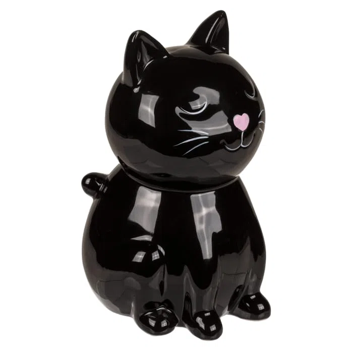 Salvadanaio in ceramica con motivo gatto, Nero, per Adulti, Amanti dei Regali, Fan dello Stile Moderno