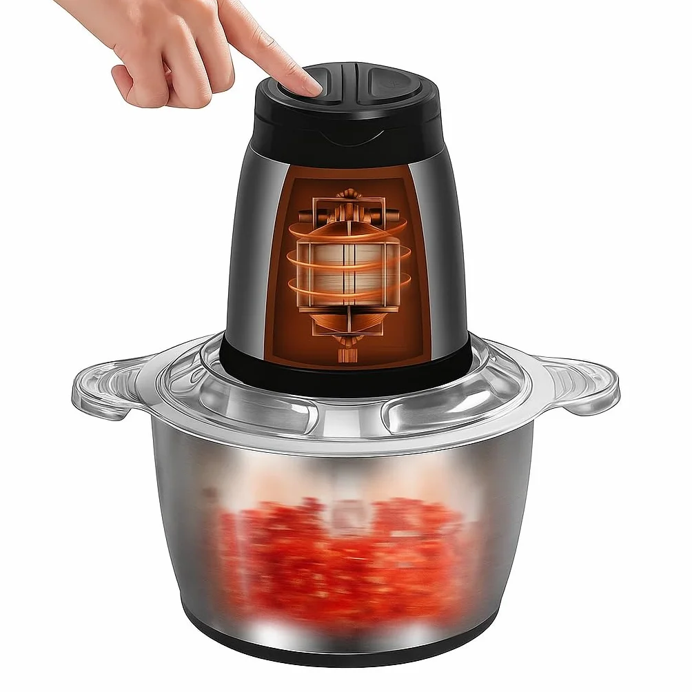 Tritacarne Elettrico In Acciaio Inox 250W con 2 Livelli di Velocità e 2L Rimovibile Ciotola | MULTIMINCER
