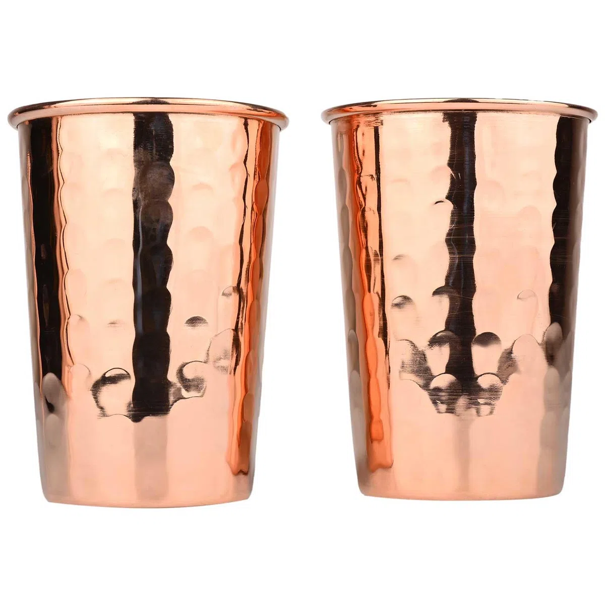 ANCIENTIMPEX Set di 2 bicchieri in puro rame martellato, 300 ml, bicchieri ayurvedici fatti a mano, per benefici per la salute, bicchieri da acqua per casa e ufficio