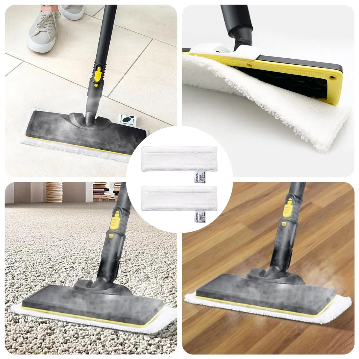 10 Pezzi Accessori per Pulitore a Vapore Kärcher Easyfix SC2 SC3 SC4 SC5 SV7, Set di Panni in Microfibra, 4 Teli in Microfibra + 2 Panni Abrasivi + 4 Panni per Ugelli Manuali Microfibe