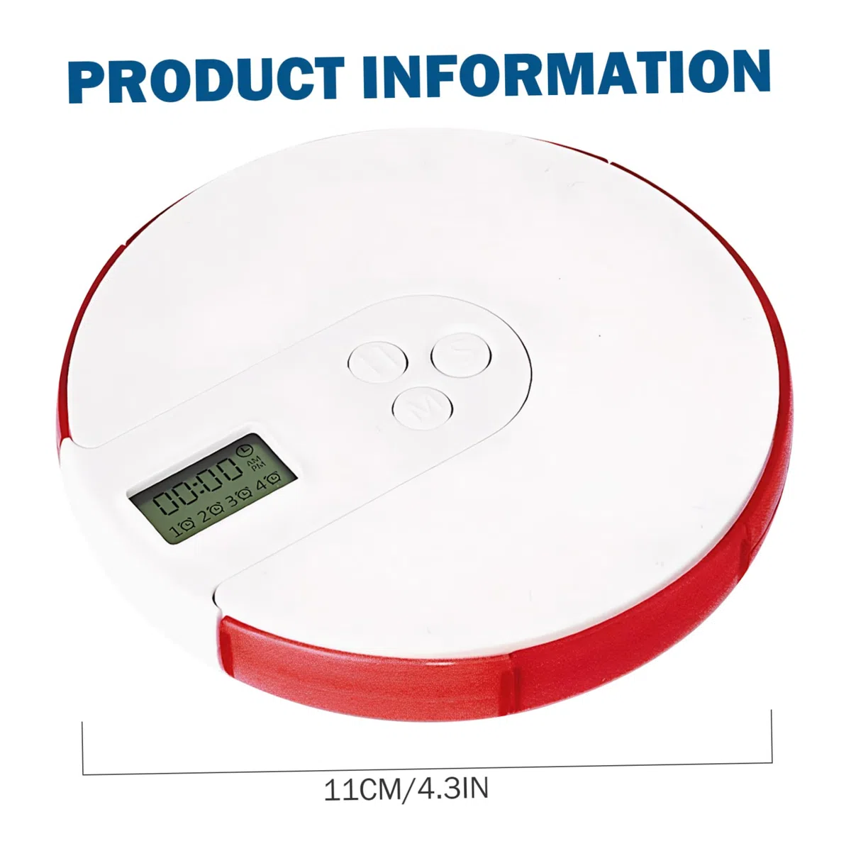 Dispenser automatico di pillole per 7 giorni con allarme – Scatola portatile per medicinali da viaggio con ampio display digitale per farmaci vitaminici, rosso