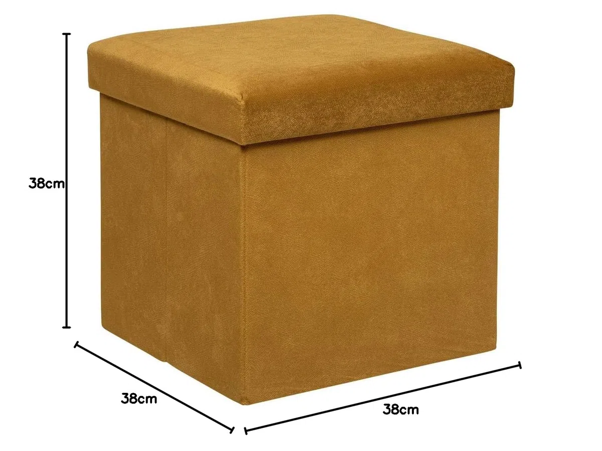 ATMOSPHERA CREATEUR D'INTERIEUR - Pouf Pieghevole in Velluto Lilou 38x38cm Giallo ocra