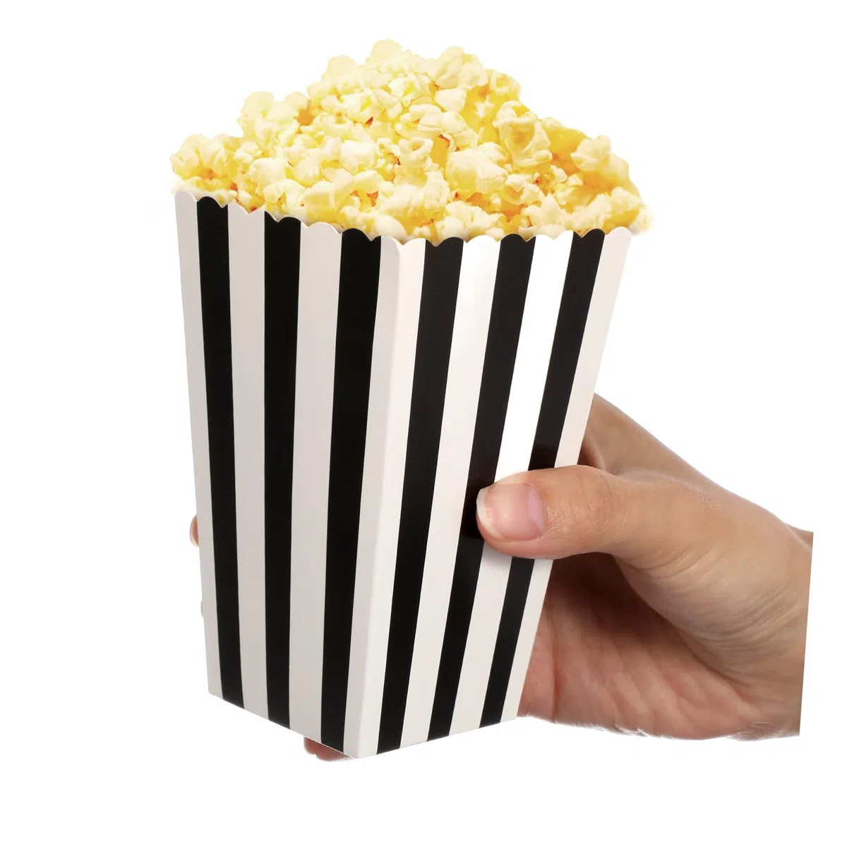 Alipis Scatole per Popcorn in Carta Nero 24 Pezzi Strisce per Facile Conservazione e Snack Comodi per Serate Cinema e Tavoli da Dessert