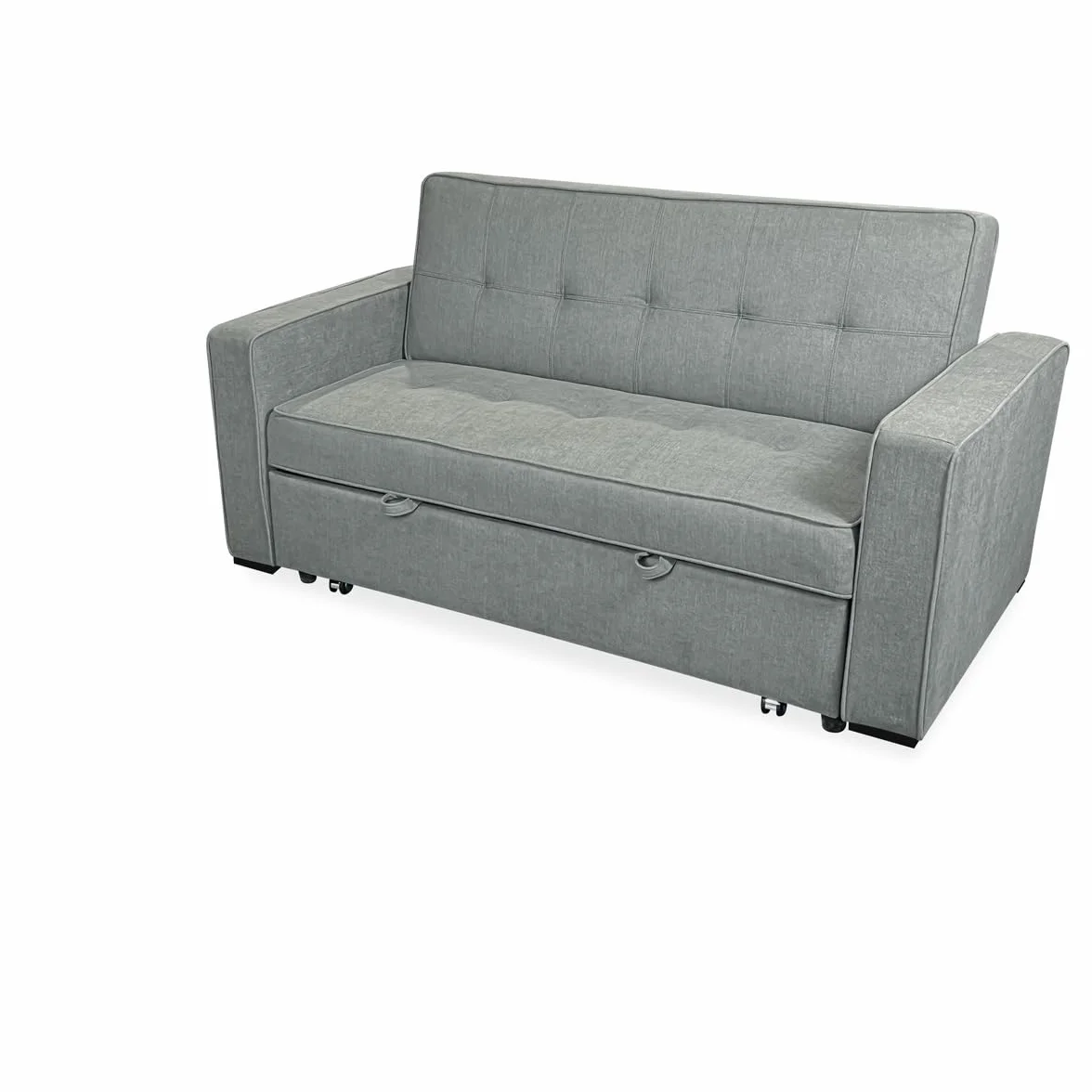 Somnia Descanso - Divano letto a 2 posti modello Volga, design moderno ed elegante | pratico e funzionale, con braccioli, grigio