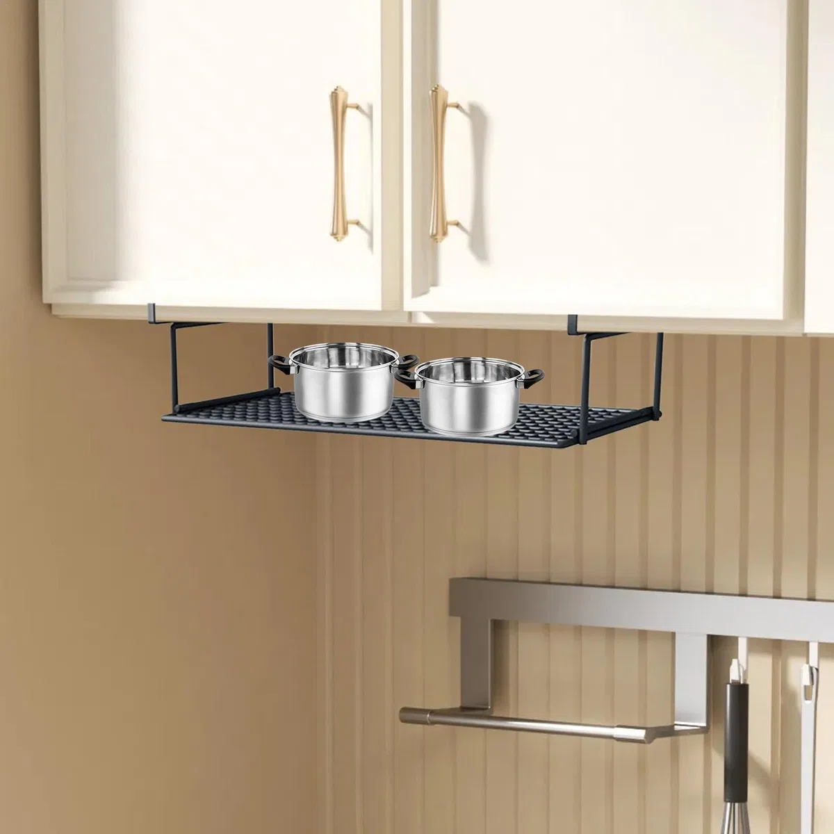 Cesto portaoggetti sotto mensola, sotto il cassetto da appendere, sotto l'armadio, cestino portaoggetti da appendere sotto il ripiano portaoggetti in filo metallico per cucina, ufficio, dispensa