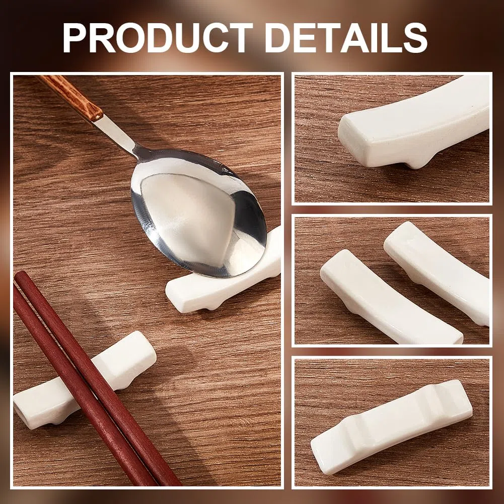 PLIGREAT 10 Pezzi Porcellana Porta Bacchette in Ceramica Chopstick Rest Chopsticks Rack Stand per cucchiaio forchetta titolare Restraunt Hotel Dinner Table Decorazione
