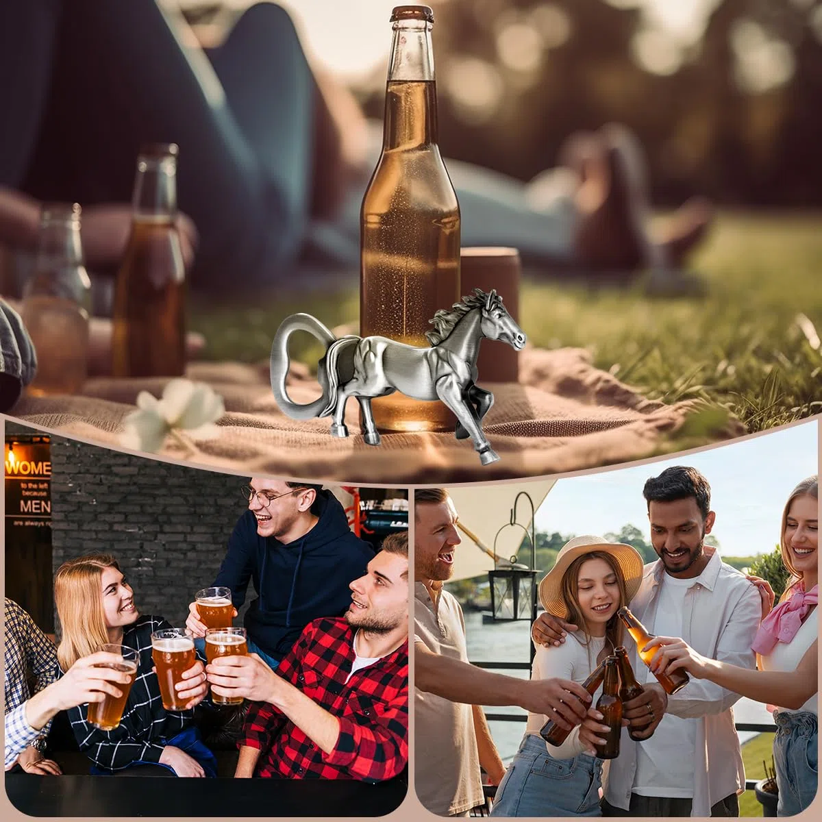 Regali personalizzati per gli amanti dei cavalli, apribottiglie, cavallo, birra, regali di Natale, regalo di compleanno per uomini e donne, accessori per cavalli, regalo, con confezione regalo