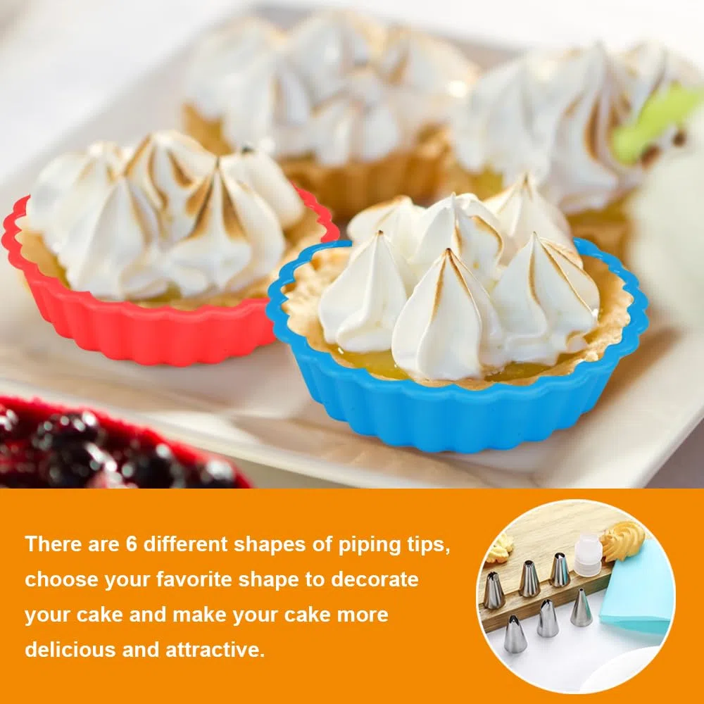 Stampi Silicone per Crostatine e Quiche, 12 Pezzi, 11 cm, Antiaderente