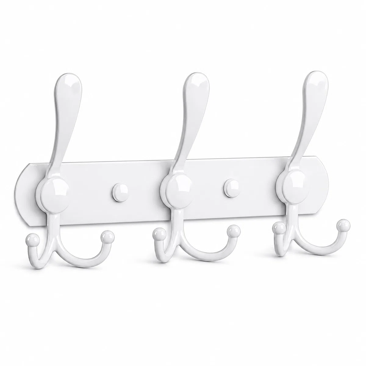 YUNISS Appendiabiti da parete, 3 ganci in acciaio inox per cappotti, cappelli, accappatoi, asciugamani, in ingresso nel fango, colore bianco, 1 confezione da 3 ganci