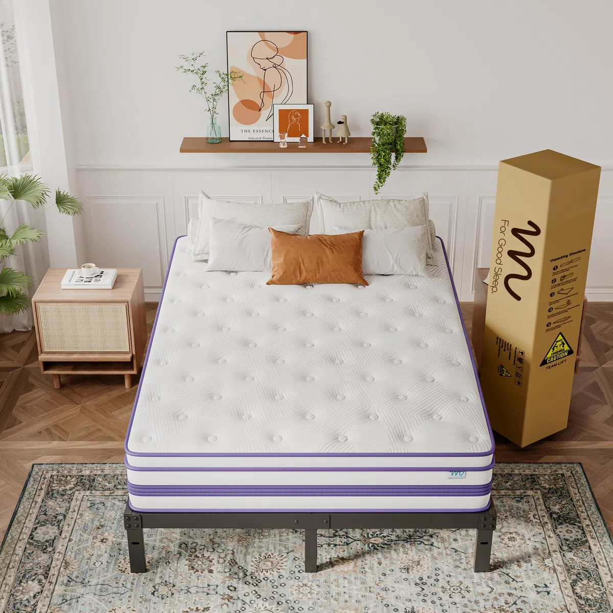 Materasso 120x200 cm, Altezza 30 cm Media Fermezza, Memory Foam Gel e Molle Insacchettate, Certificato Oeko-TEX, Traspirante Antipressione, Consegna in Scatola