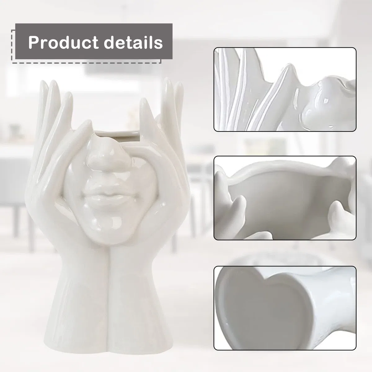 Artistico Testa Vaso Astratto: Nizirioo Moderno Elegante Forma Femminile Semicorpo Corpo Umano Vaso Fiore Boho Decorazione Da Tavolo Ufficio Cucina Casa