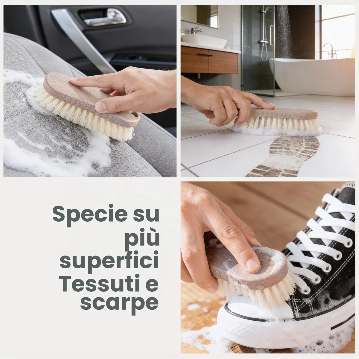VIGAR Spazzola Multifunzione per la Pulizia con setole dure e Resistenti, Marrone, Piccola