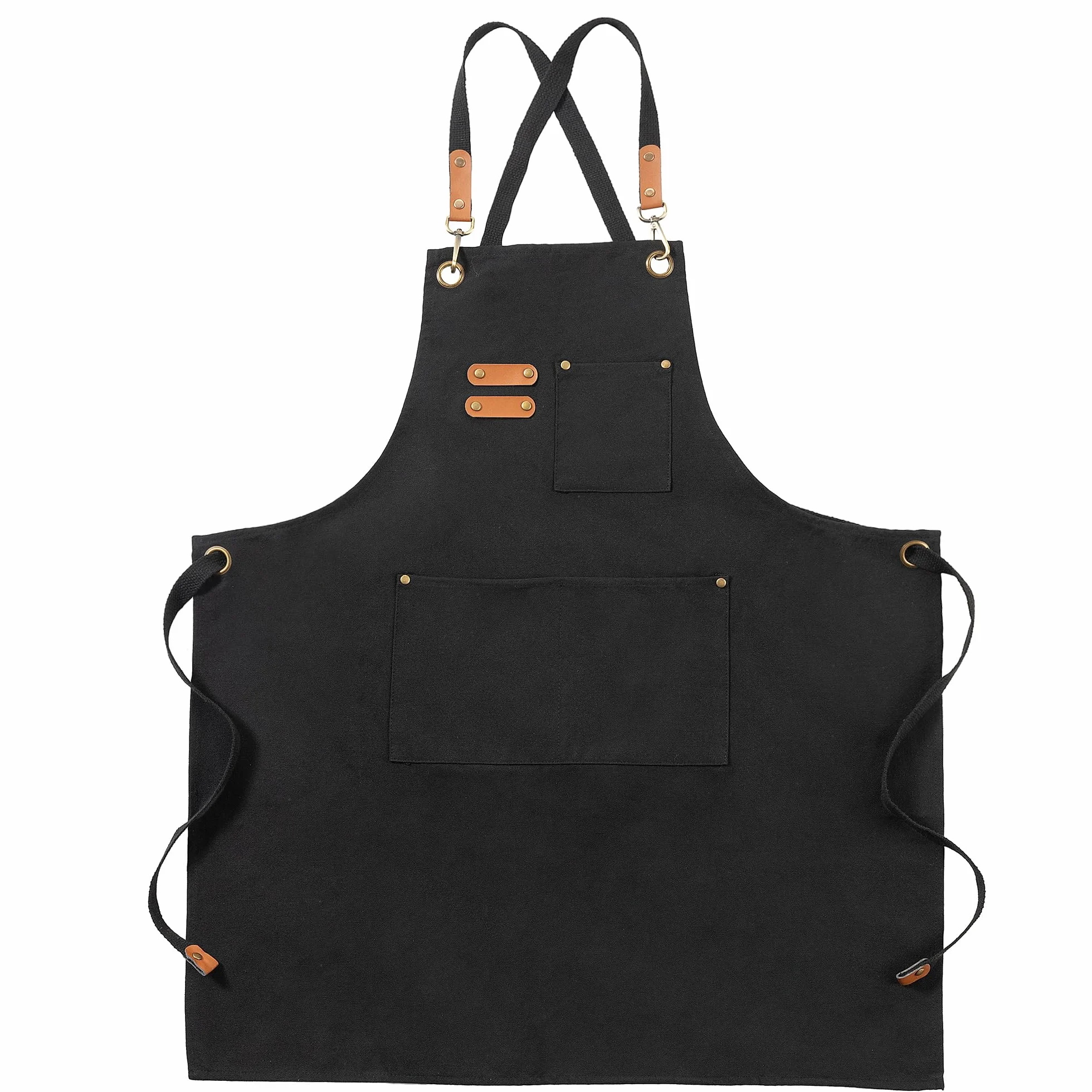 Tela Grembiuli, Lavoro Grembiuli per Uomini Donne, Regolabile Cuoco Grembiuli con 3 Tasche, Grembiule per Cottura Pittura