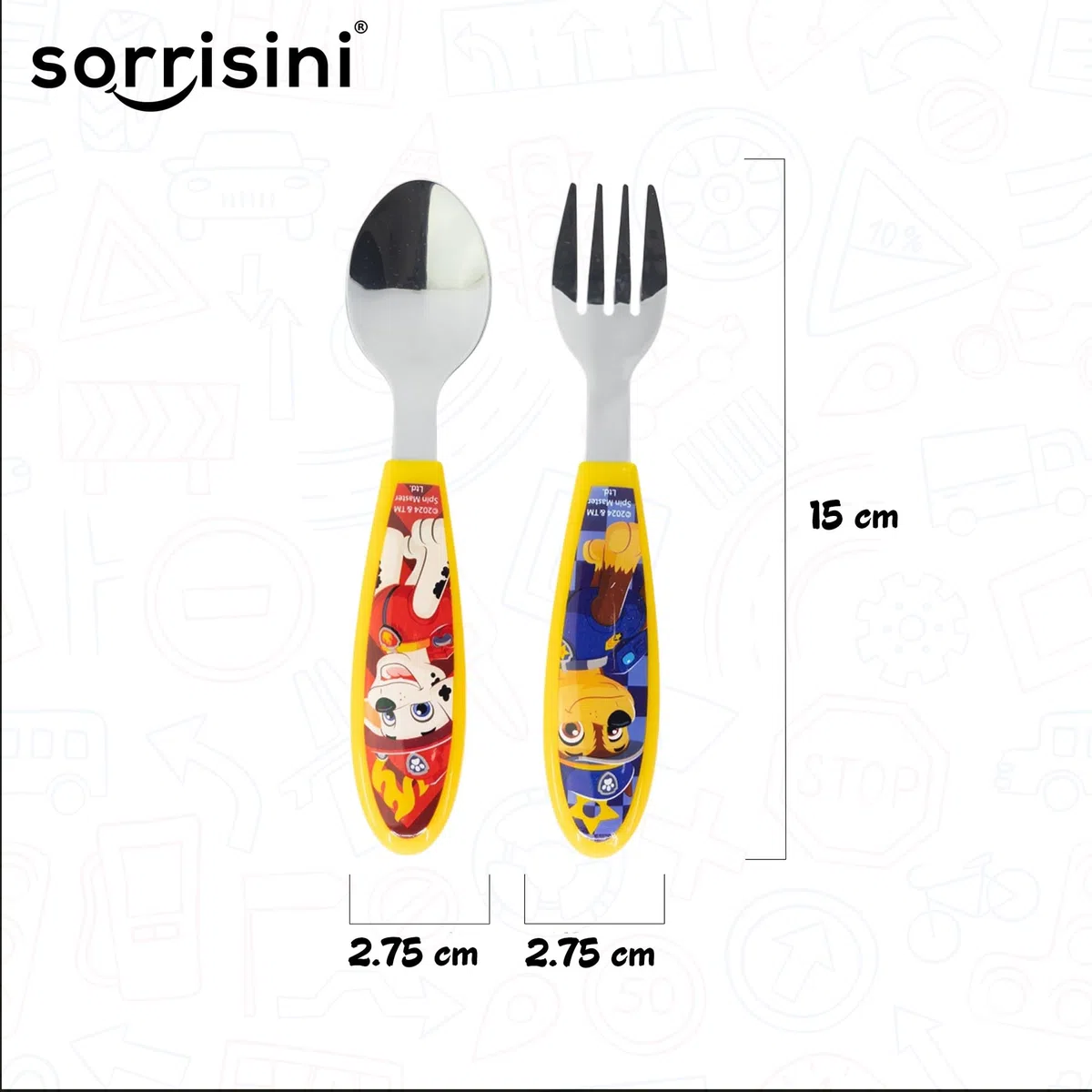 Set di Stoviglie Riutilizzabile Paw, Set Piatti Divisi 3 Pezzi, stoviglie bambini con Piatto, Posate in Acciaio Inox, Piatti in Plastica Adatti per Microonde