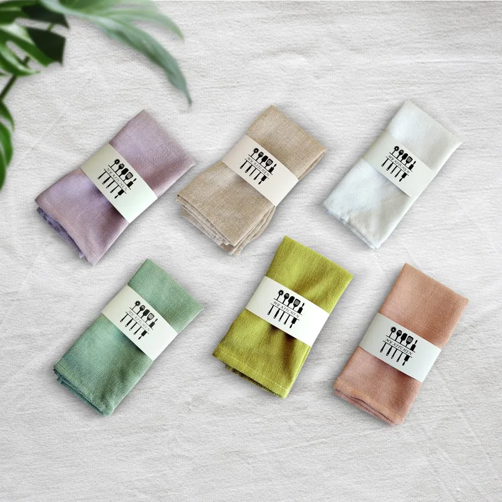 RANJIMA Tovaglioli in Lino, Tovaglioli Stoffa 6 Pezzi, Tovaglioli in Lino Lavabili Riutilizzabili, Cotone Tovaglioli in Tessuto per Decorazione da Tavolo, Matrimonio, Cena, caffè, San Valentino