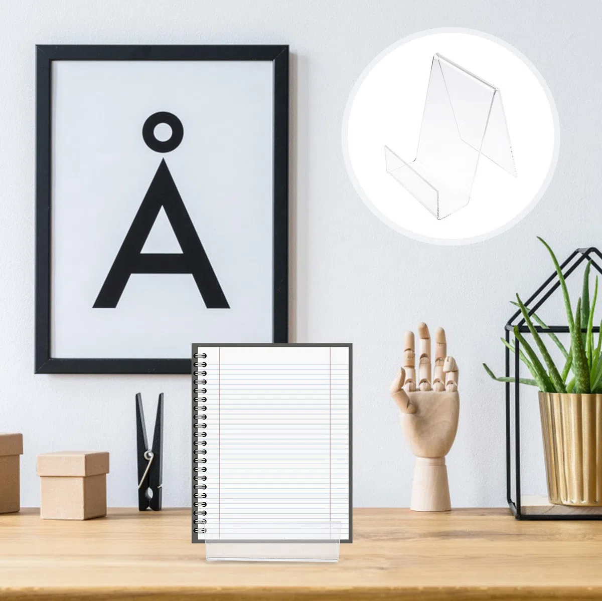 Espositore Elegante e Funzionale in Trasparente Acrilico 2 Pezzi Libri per Design Verticale Porta Tablet Cellulare Ufficio e Casa