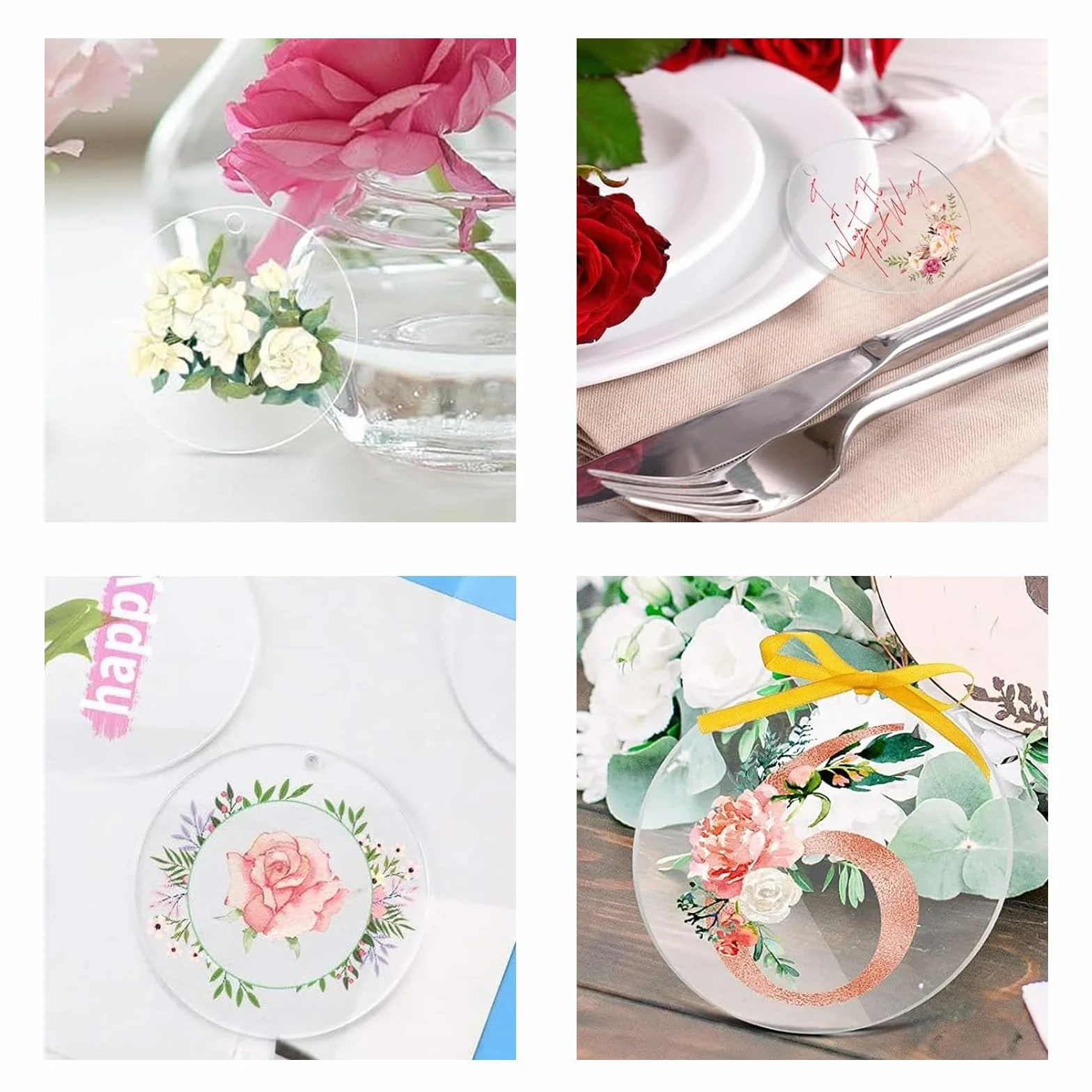 12 dischi acrilici trasparenti, 15 cm, rotondi, lastre acriliche trasparenti, adatte per la produzione di ciondoli decorativi e presentazione di prodotti