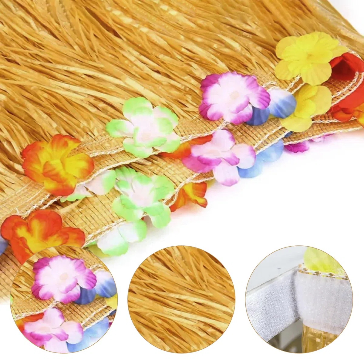 Gonne da Tavola Hawaiane, Gonna da Tavola Hawaiana Luau, per la Decorazione Tropicale della Festa Hawaiana Deco per Adulti, Decorazione da Tavola della Festa Aloha (ZQ-4)