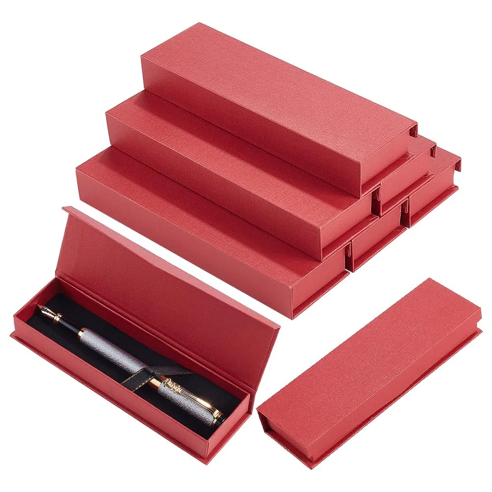 BENECREAT 10 confezione Regalo A Sfera Rosso Scuro con Chiusura Magnetica, Collana Lunga Astuccio In Cartone per Orologi, Penne, Collane, Bracciali, 17x5.25x2.45cm