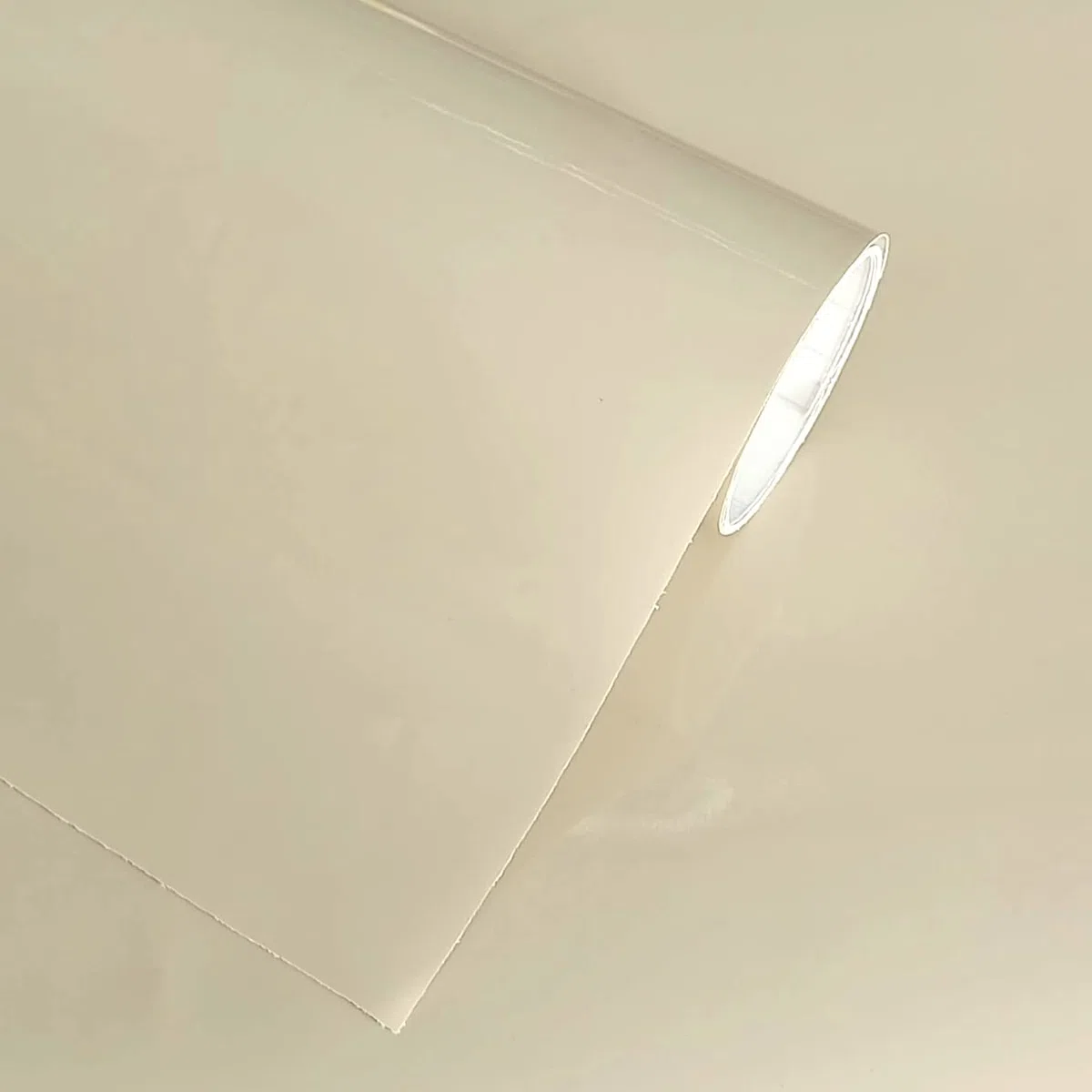 Carta Adesiva per Mobili Beige 40x300 cm Pellicola Adesiva Lucida per Parete Cucina Porta Finestra Vinile Rivestimento Decorativo (40x300 cm, Beige)