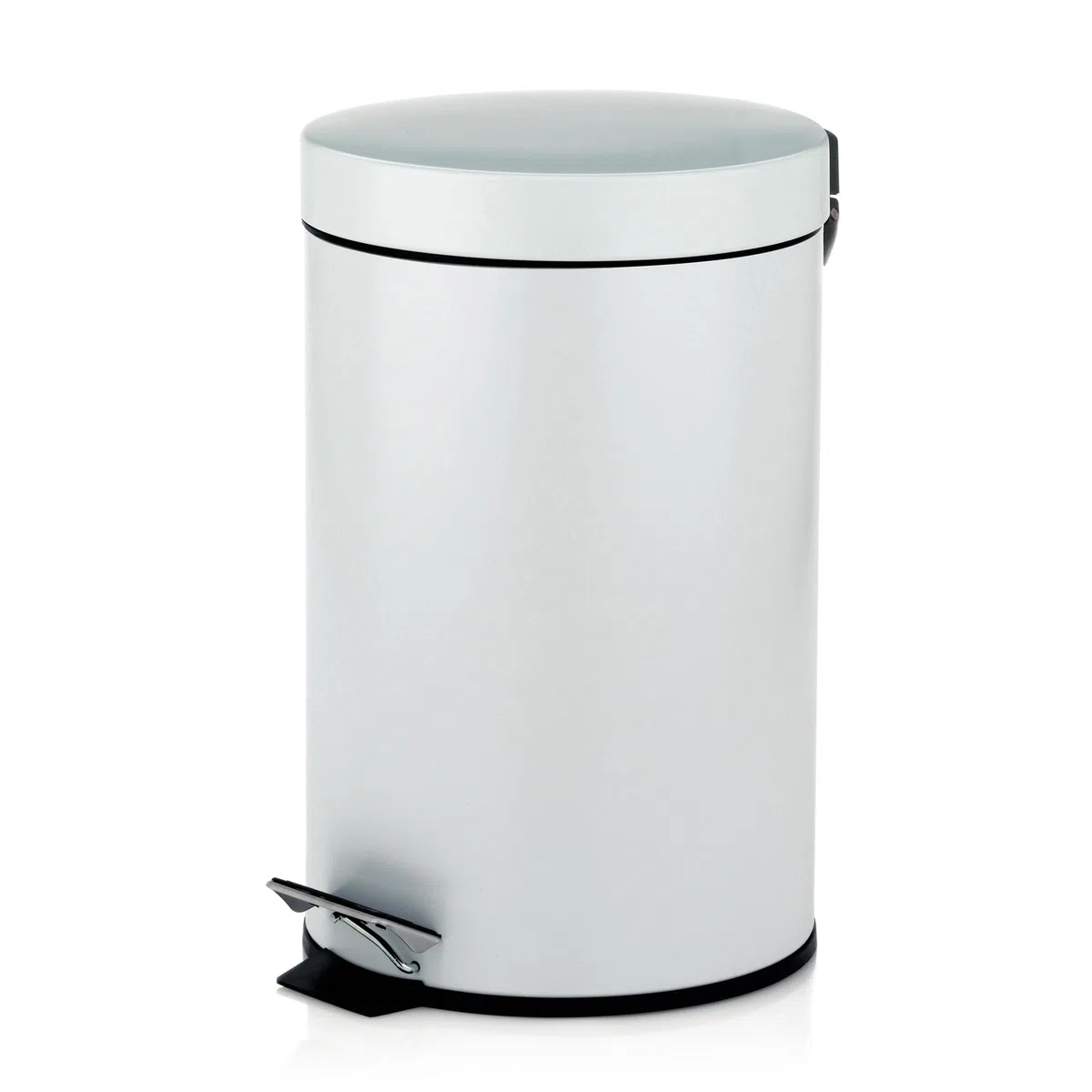 kela cestino per cosmetici bianco 3 l, cestino a pedale in metallo per bagno, cestino da bagno con secchio interno e manici per il trasporto, MONACO, bianco opaco