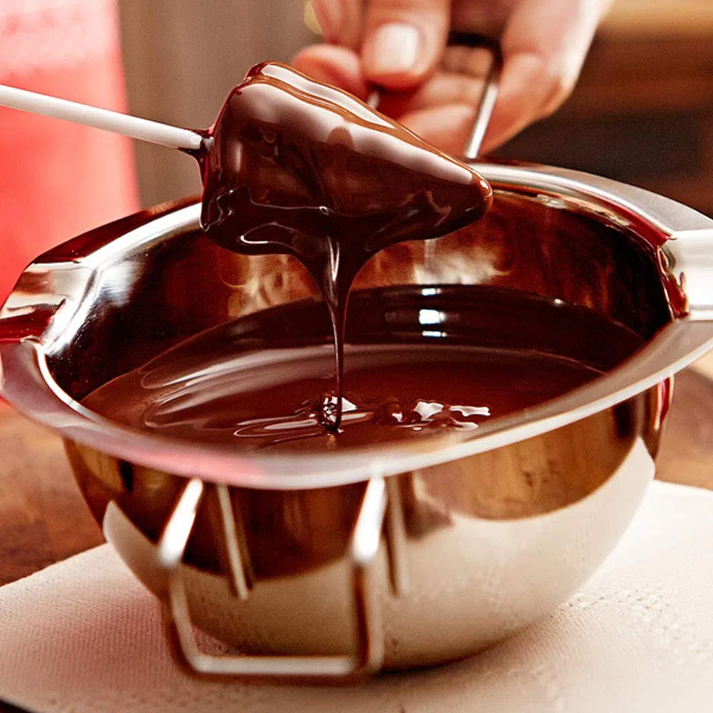 Cottura Pentolino Bagnomaria, 2 Pezzi 400ml Double Boiler Beccucci Pentola Bagnomaria Melting Pot al Cioccolato per Far Fondere Cioccolato Caramelle Burro Candele, Acciaio Inox 304