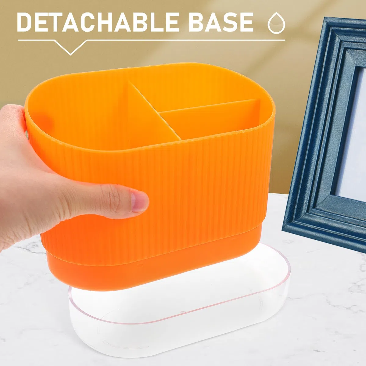 Homoyoyo Scolaposate Guzzini in Plastica Design a Scomparti e Base Staccabile, Portaposate Scolapiatti Elegante e Facile da Pulire per Utensili da Cucina