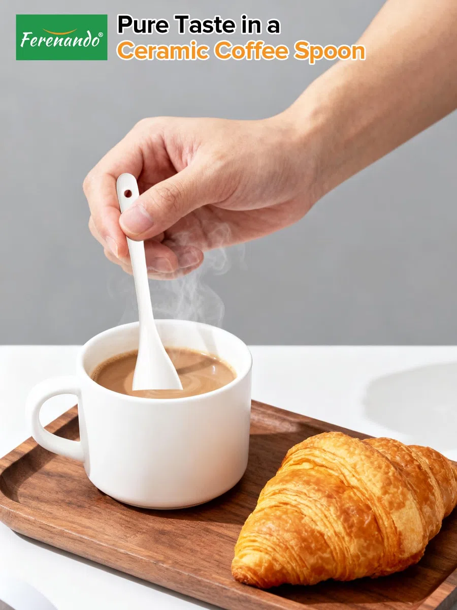 Set di 20 Cucchiaini da Caffè in Ceramica Bianca, 13 x 2.5cm Cucchiaio in Ceramica, Cucchiaini da Te, Cucchiaio per Miele, Confettata, Caffe, Dessert, Adatto per Ristoranti e Caffetterie