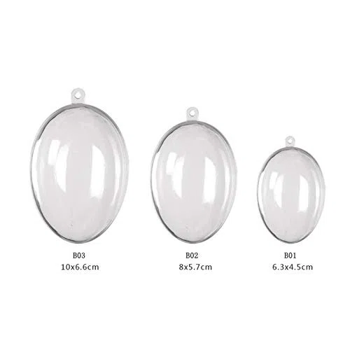 10 uova di plastica trasparente, 10 cm, da appendere, riempibili, fai da te, decorazione per la casa