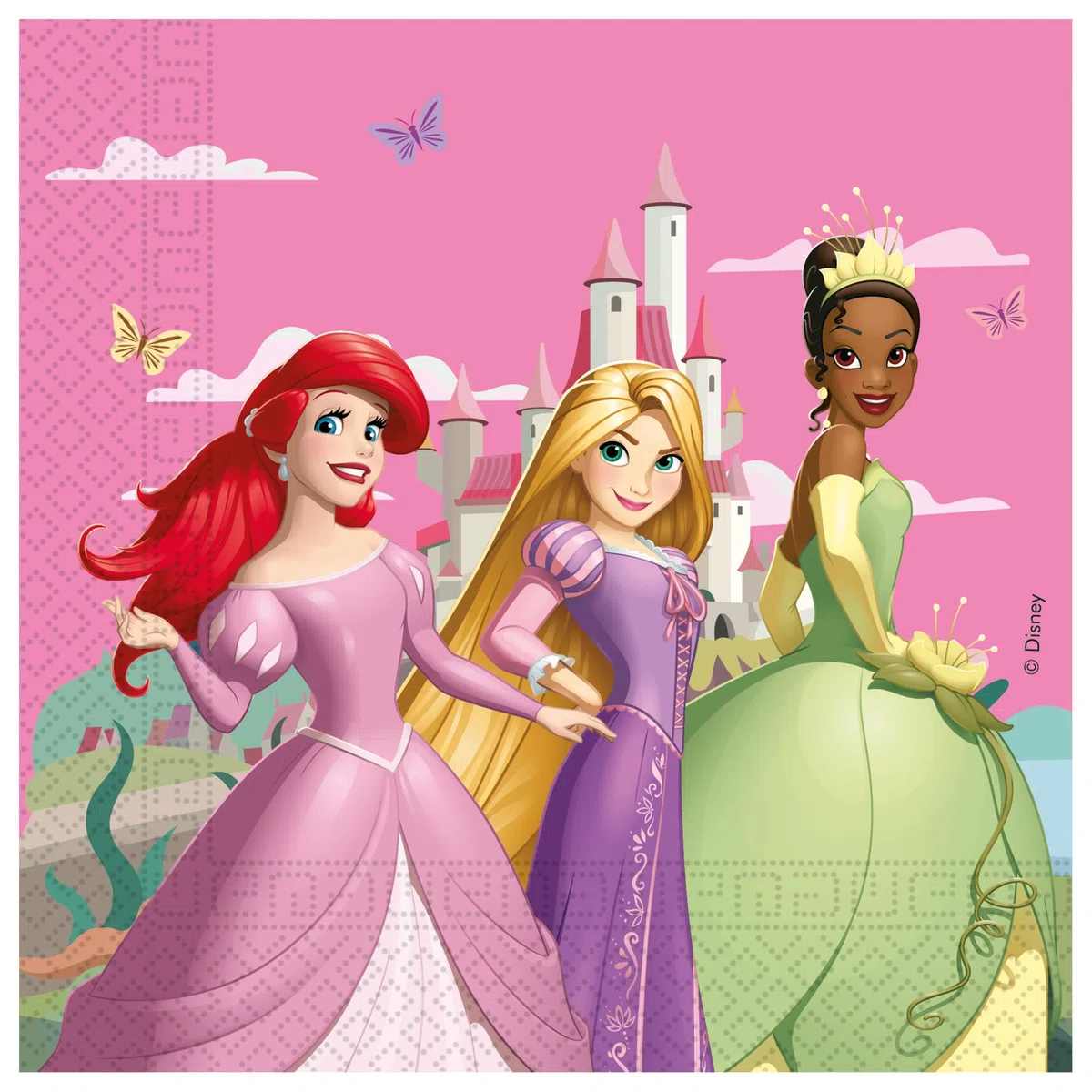Procos - Decorazione di compleanno Principessa Disney Crea il tuo mondo, 52 pezzi, piatti, bicchieri e tovaglioli di carta per feste di compleanno per bambini, coordinati tavola per feste