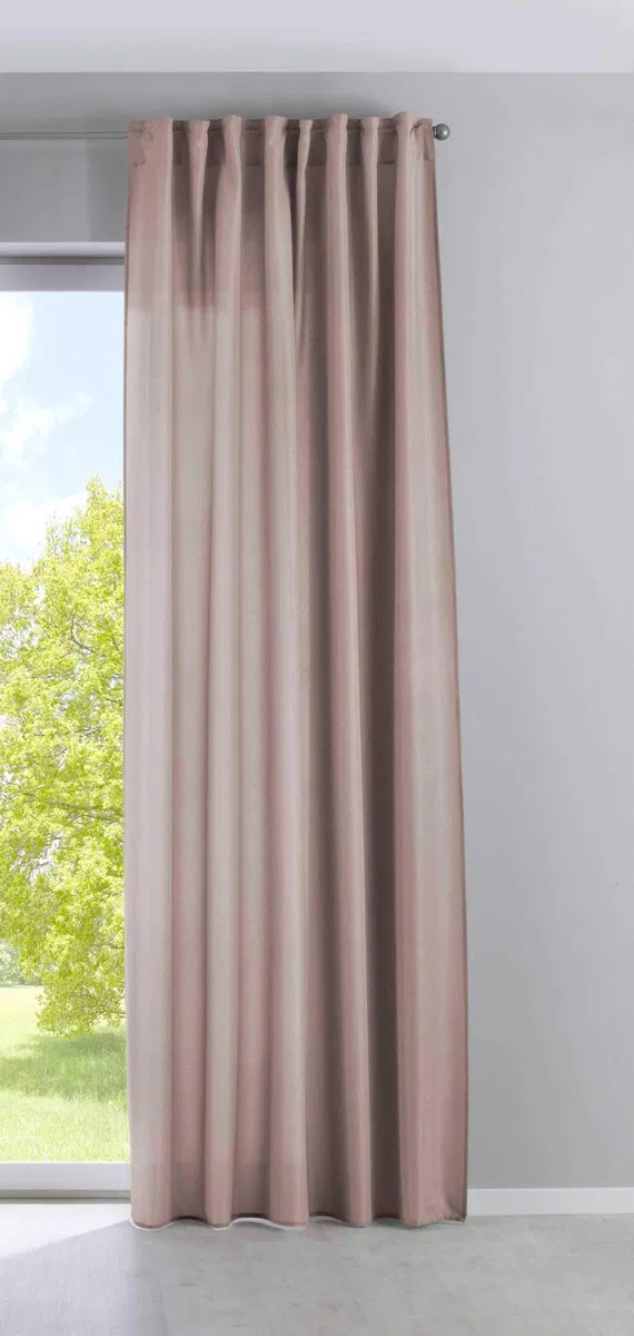 Gardinenbox Cationic Jena 2019037-2 - Set di 2 tende con passanti nascosti, 250 x 140 cm (altezza x larghezza), effetto lino, oscuranti, con fermatenda, colore: grigio talpa