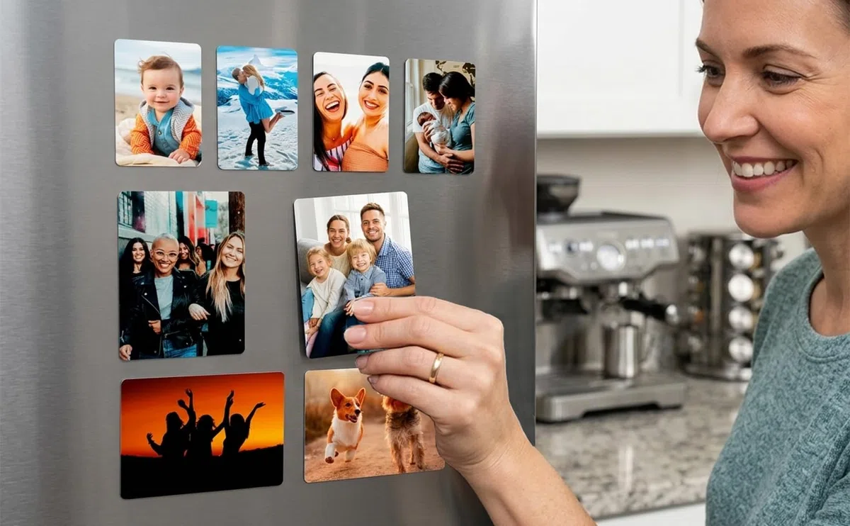 Calamite da Frigo Personalizzate con la Tua Foto - Magneti Flessibili Rettangolari - Stampa Professionale su Carta Fotografica - Regalo Originale e Unico. 16 calamite, 5 x 7,5 cm