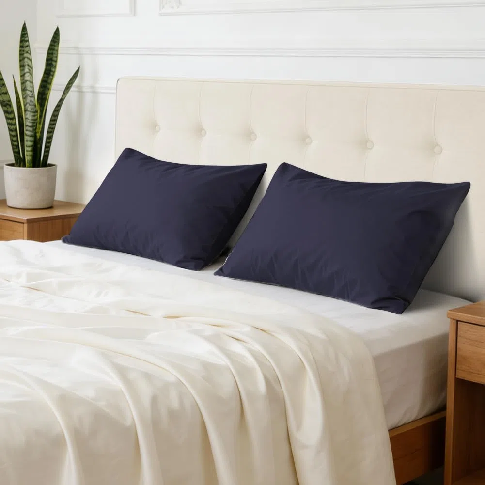 DUJUIKE Federe impermeabili 50x75 cm, confezione da 2, 100% impermeabili, cerniera nascosta, ipoallergeniche e antiacaro, morbide e resistenti, lavabili in lavatrice (Marina Oscura, 50x75 cm-Set di 2)