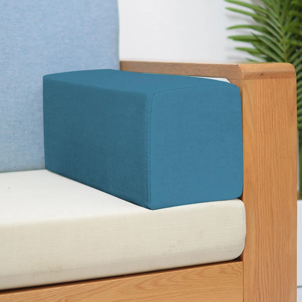 Cuscino di supporto per divano e bracciolo, personalizzato, supporto per il collo con cerniera, morbido, imbottito, per testiera, materasso, spazio per letto (40 x 15 x 15 cm, blu2)