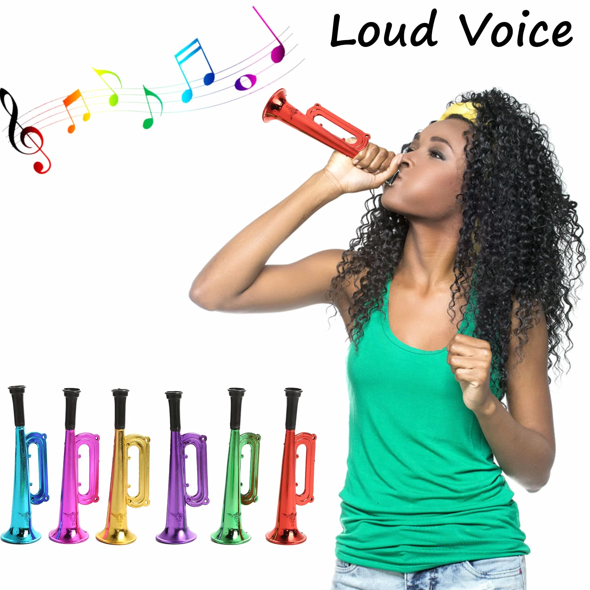 6 PCS Plastica Vuvuzela Trombe Cheerleading Tromba Noise Maker Horn Fanfara Calcio Soffia Corno Calcio Molto Forte Horn Partito Noisemakers Allegria Puntelli