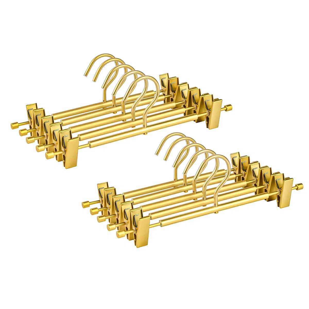 Amber Home 20 Pezzi 31cm Grucce di Ferro Alluminio Oro, Dorata Metallico Appendiabiti per Pantaloni Gonna Biancheria Intima Mutande, Antiscivolo con Clips