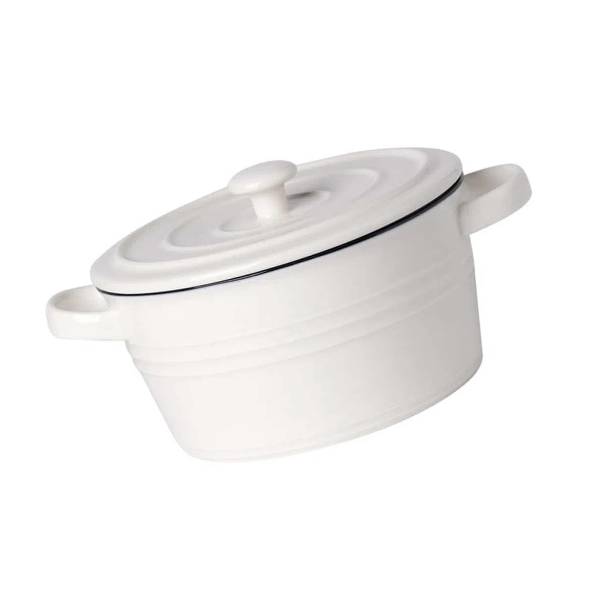 KICHOUSE 1pezzi Ciotola Per Zuppa Con Due Manici e Coperchio Resistente Al Calore e Robusta Per Cucinare Servire Yogurt Preparare Budini e Torte Facile Da Pulire e Trasportare