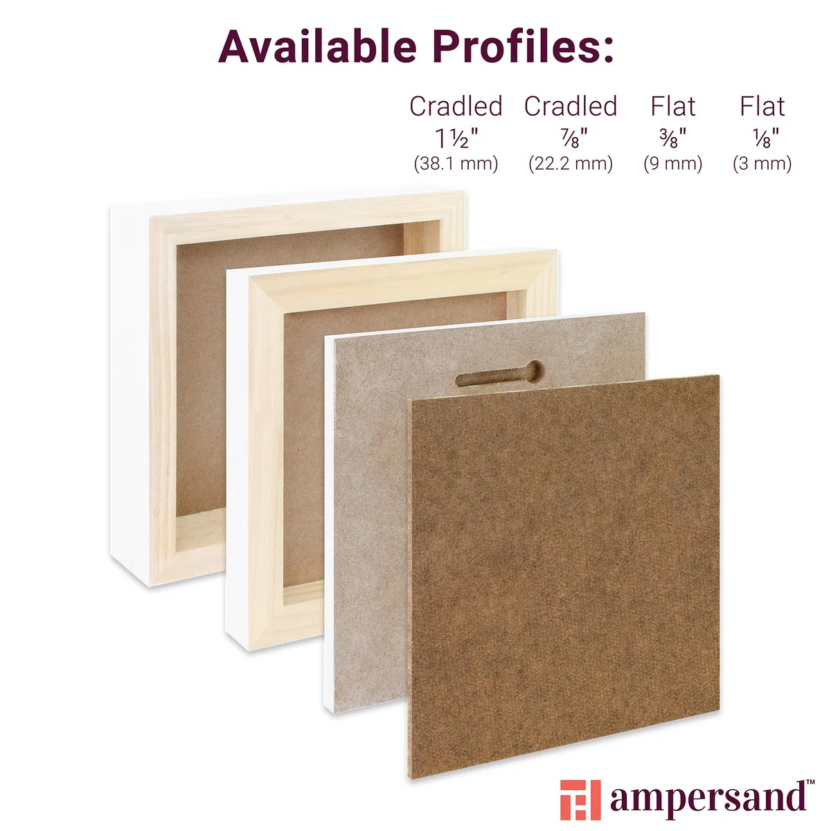 Ampersand Art Supply - Profilo piatto da 3/8", 25,4 x 25,4 cm