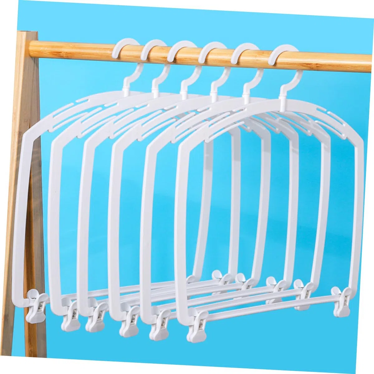 Levemolo Set 5 Appendiabiti per Costumi da Bagno e Bikini in Plastica Bianca, Organizzatore Salvaspazio per Esposizione e Conservazione, Ganci Resistenti per Armadio Donna