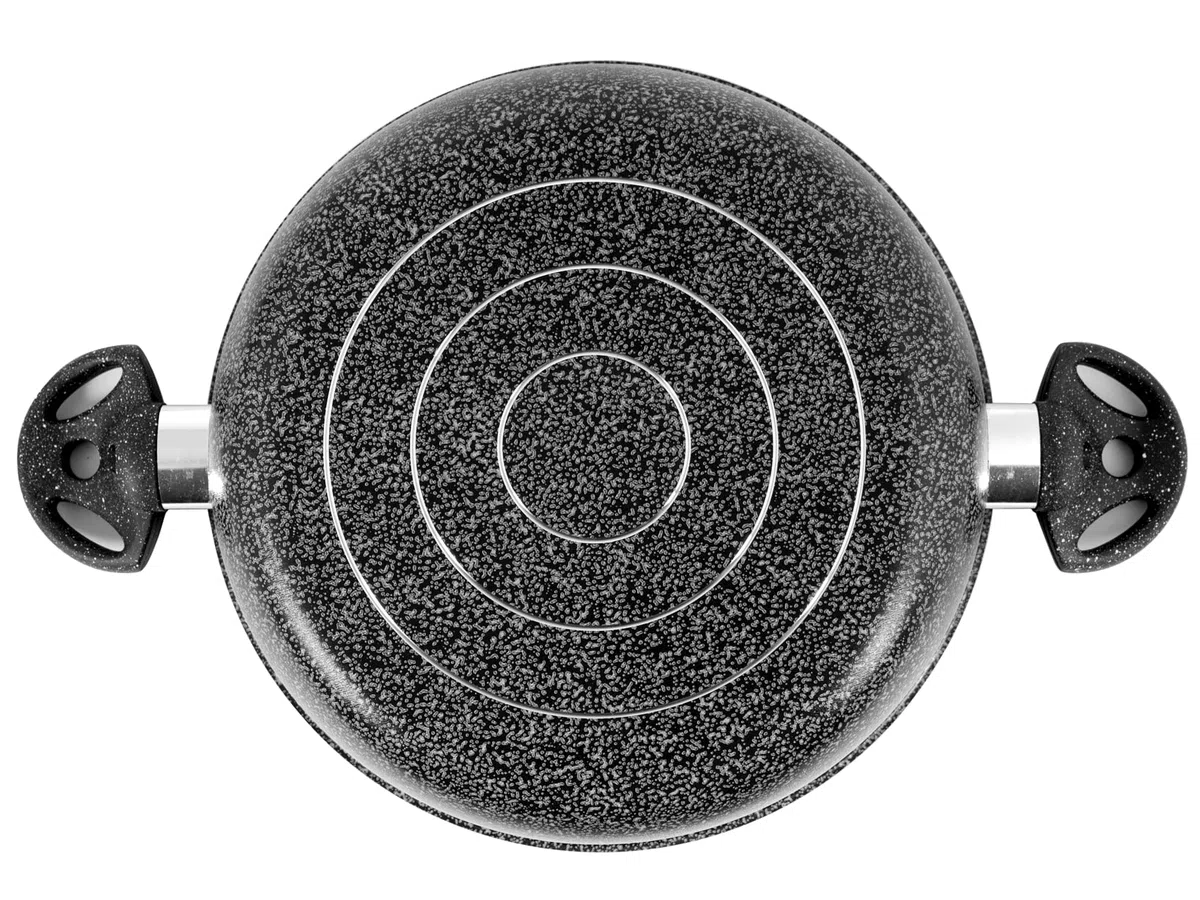 Home Stone Tegame Antiaderente con 2 Manici, Pietra, Antracite, 24 cm