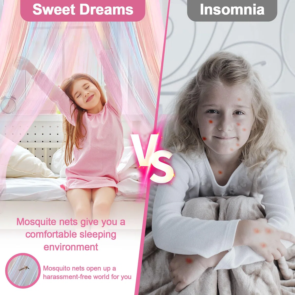 Forhome Cielo da letto per bambine, con arcobaleno, (60x250x125), rete da appendere, decorazione stanza, zanzariera viaggi casa