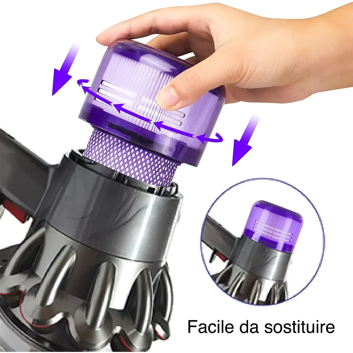 4 Pezzi Filtri di Ricambio V11 per Dyson - Compatibili con Aspirapolvere Dyson V11 Animal/Absolute/Torque Drive/Fluffy/Complete Pro e V15 Detect SV14, Sostituisce Parte n. DY-970013-02 e 97 (4)