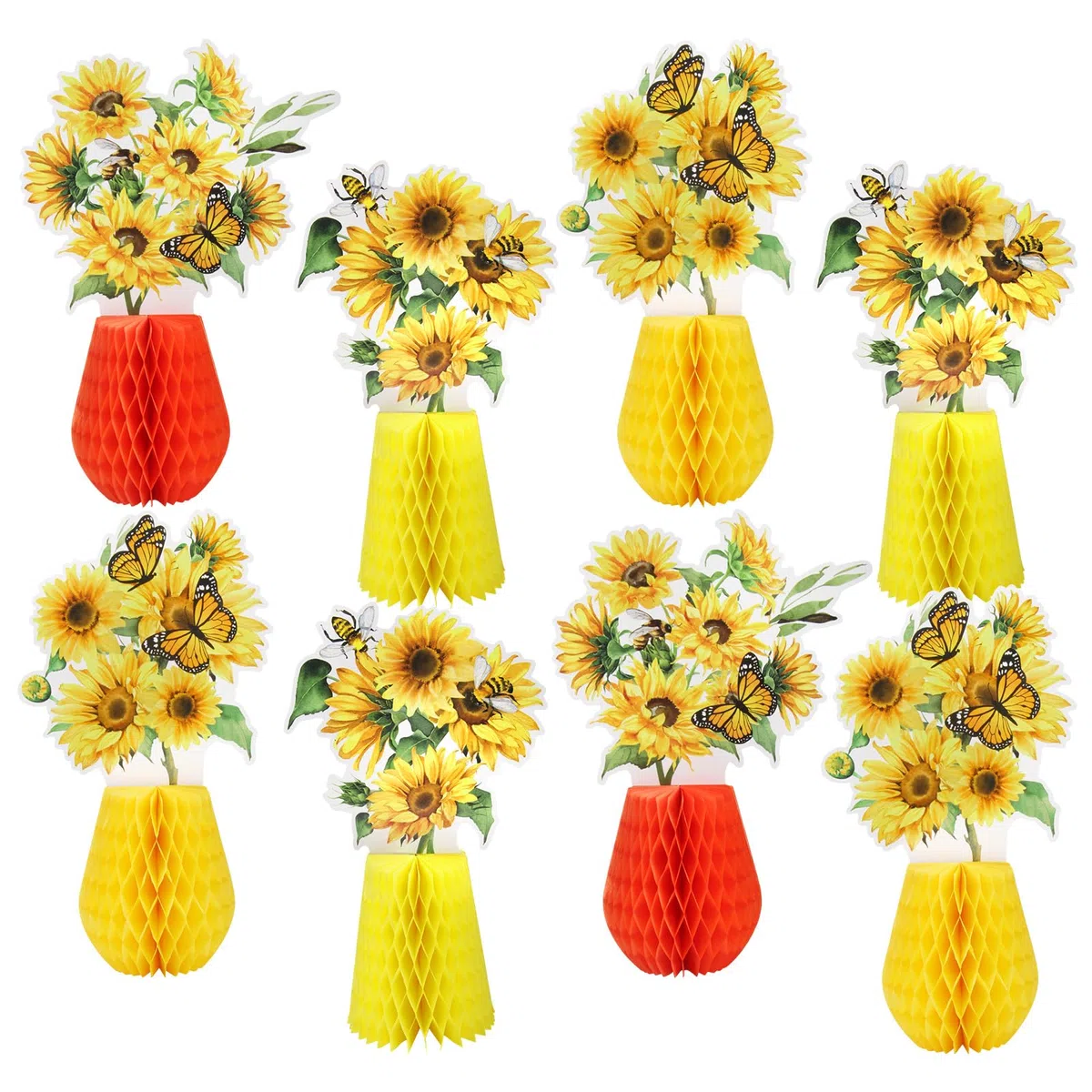 SJUNJIE 11 Pezzi Decorazioni a Forma di Palla a Nido D'ape con Girasoli Gelb Birthday Decorations Api Decorative Addobbi per Feste a Tema Girasole Compleanni