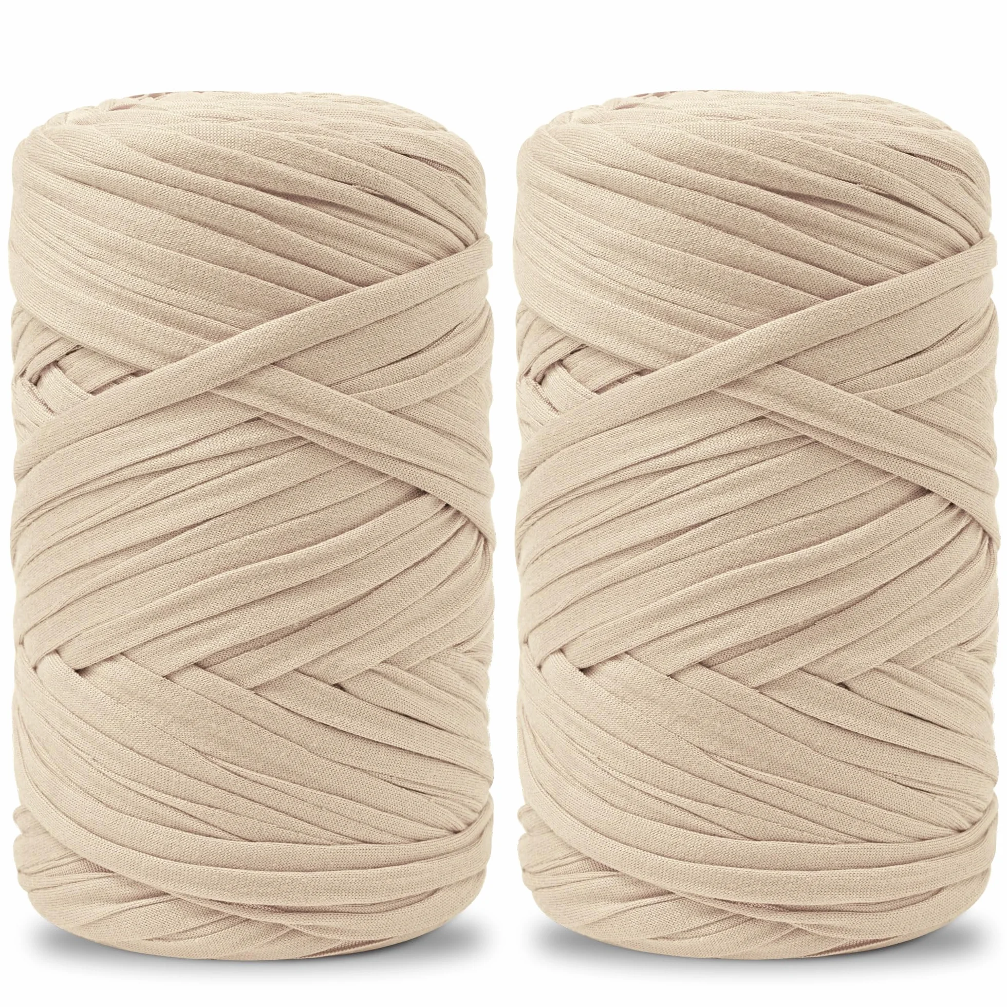 Vincona Fettuccia per Borse a Uncinetto 2x200g, Cordino Uncinetto Beige albicocca 16