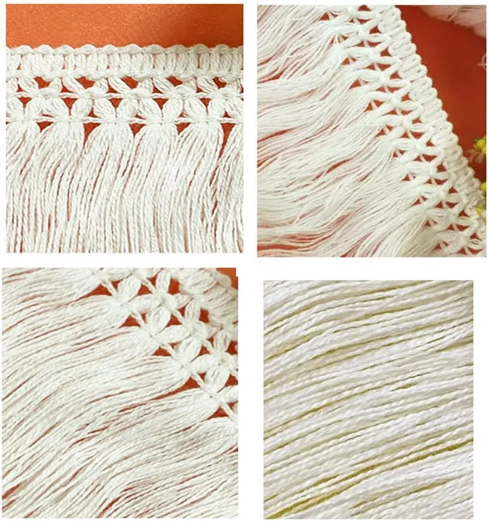 5 yard 8 cm di larghezza in cotone,nappa con frange,accessori fai da te,bordo a frange,nappa in cotone,per accessori per abbigliamento,cucito,artigianato,matrimoni,decorazioni decorazioni,bianco latte