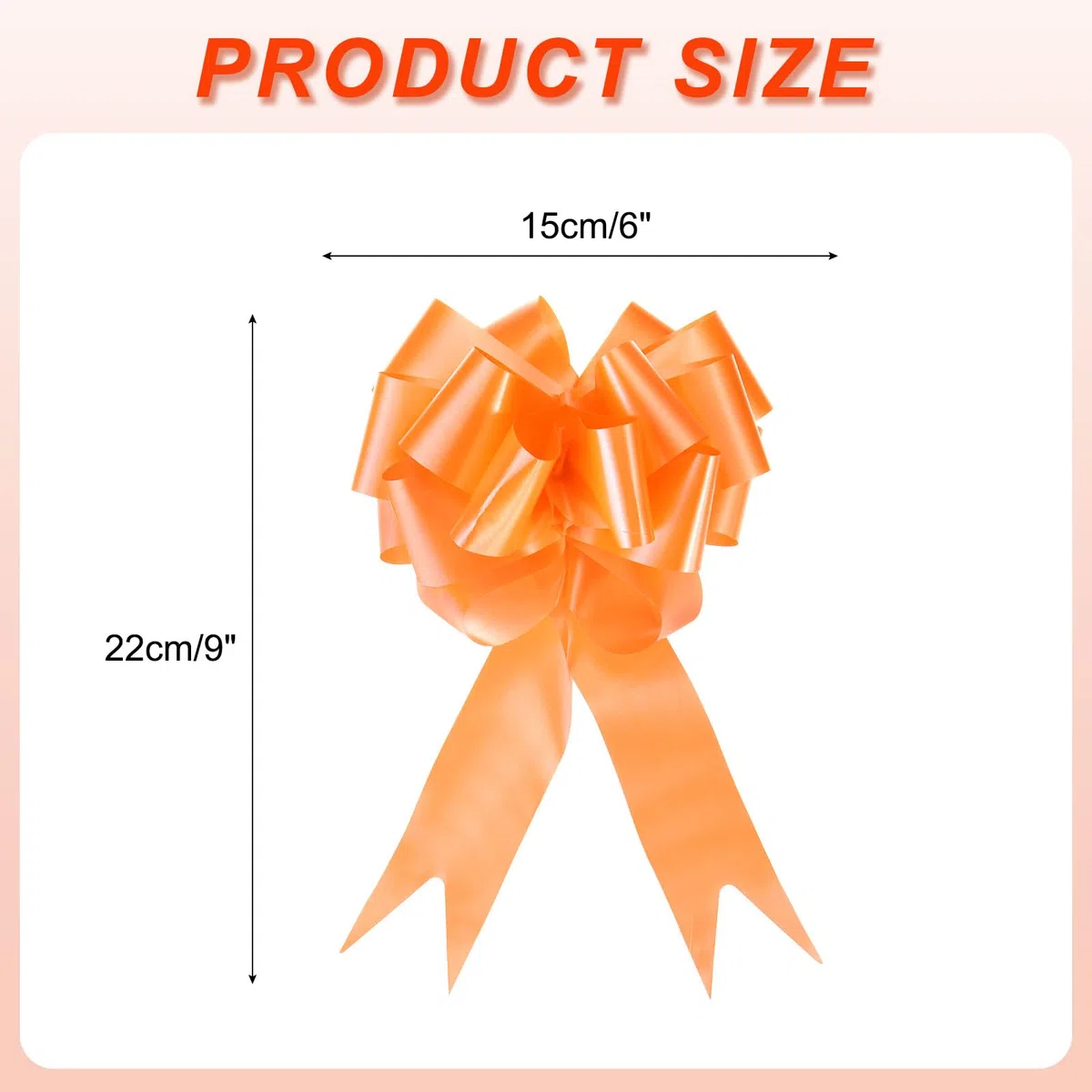 QUARKZMAN 10pz 15cm Grande Fiocco Tirante Grandi Fiocchi Regalo Nastri Arancione per Cesti Auto Matrimonio Regali Fiocco di Natale