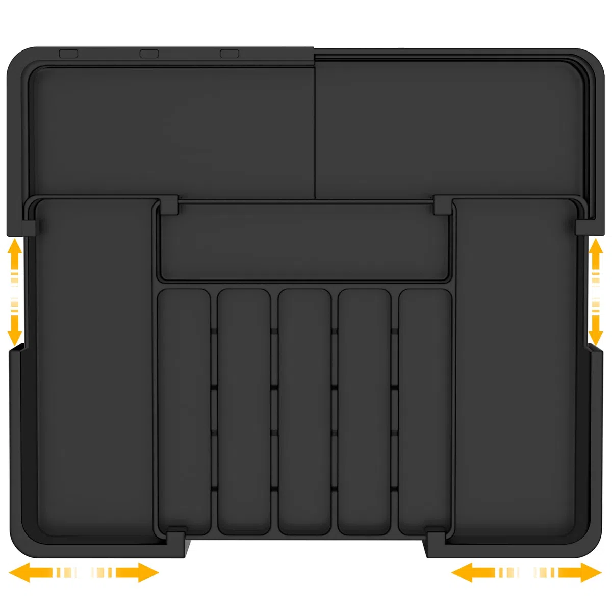 ROELLY Portaposate Da Cassetto, Porta Posate Cucina Con 9 Scomparti, In Silicone 37 * 33 cm, per Riporre Le Posate Da Cucina e I Cassetti, Nero